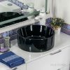 Раковина из сантехнического фарфора Melana 7078AB-805 40х40 накладная цвет черный без отверстий под смеситель