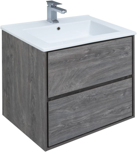 Тумба под раковину Aquanet Милан 00339966 64х46х66 подвесная цвет темное дерево - фото 5