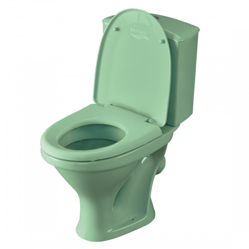 Унитаз-компакт напольный с бачком Santeri Вест 1P2018S0400BF салатовый с сиденьем каскадный смыв - фото 2