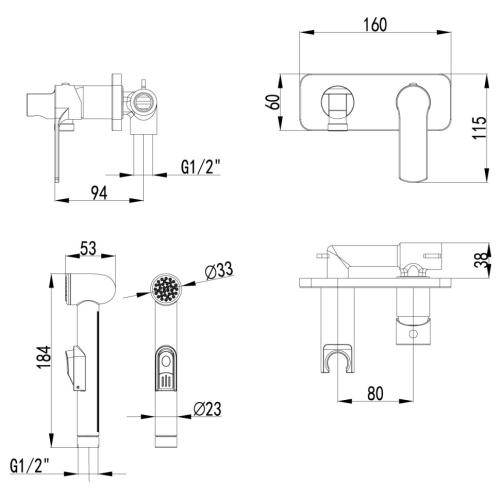 Гигиенический душ со смесителем Lemark Plus Grace LM1519C хром - фото 2