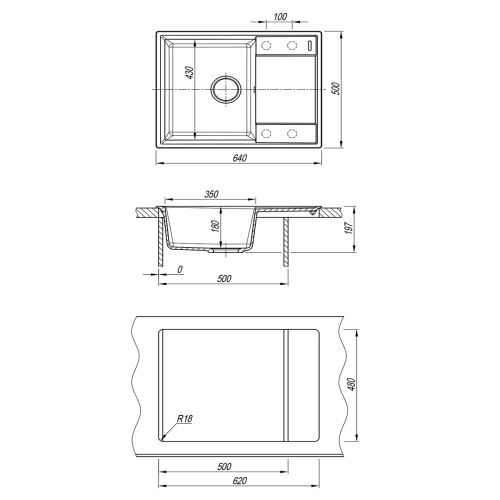 Кухонная мойка LeMark Imandra 640 9910020 64х50 цвет бежевый поверхность матовая - фото 4