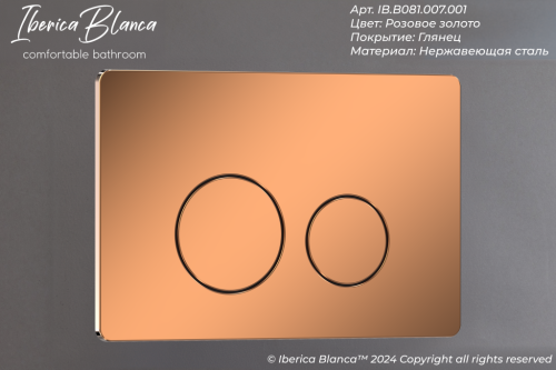 Клавиша смыва механическая Iberica Blanca INOX-O IB.B081.007.001 цвет желтый - фото 2