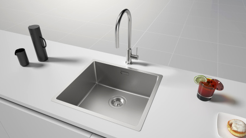 Кухонная мойка Paulmark LASSAN 49 UNI LA49-BS 40х45 цвет брашированная нержавеющая сталь поверхность матовая - фото 3