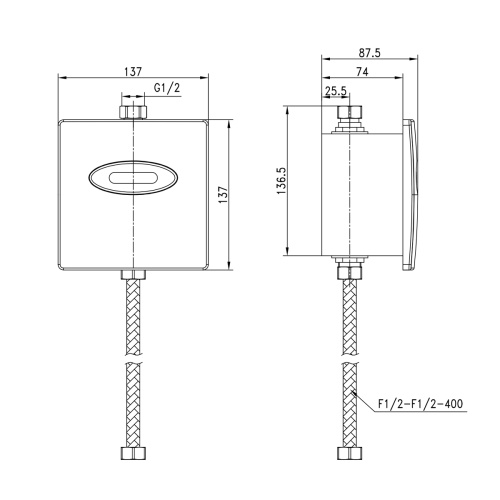 Смывное устройство для писсуара сенсорное LeMark Project LM4657CE цвет хром матовый - фото 3