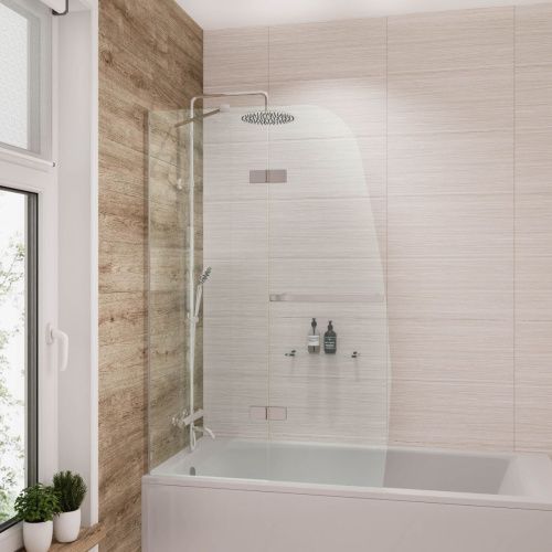 Душевая шторка на ванну Grossman GR-102/2 110х150 стекло прозрачное профиль хром ориентация универсальная - фото 2