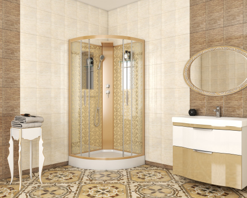 Душевая кабина Niagara Luxe 7715GBK 90х90 четверть круга без крыши ориентация универсальная - фото 2