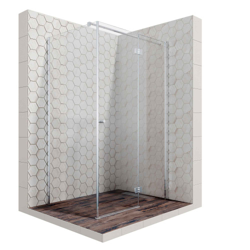 Душевой уголок Ambassador Diamond 12011108R 120х90 стекло прозрачное профиль хром глянцевый без поддона - фото 2