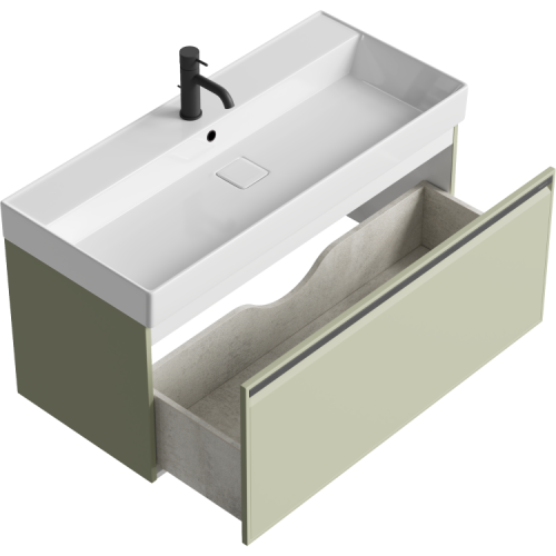 Тумба под раковину Aqwella Y PUR0110SH 99х44х44 подвесная - фото 2