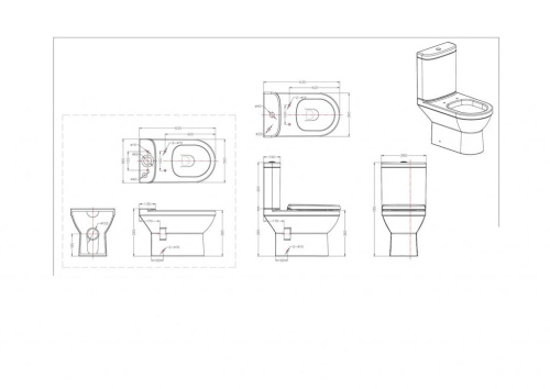 Чаша унитаза напольная Bravat New Moon CX01019UW-P-RUS цвет белый с сиденьем микролифт без бачка каскадный смыв - фото 2
