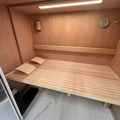 Сауна раздвижная Klafs S1 KLAFS L Black232х160(60)х211 L с прозрачным стеклом, хемлок, Varius 6.0 кВт, чёрный матовый - фото 4