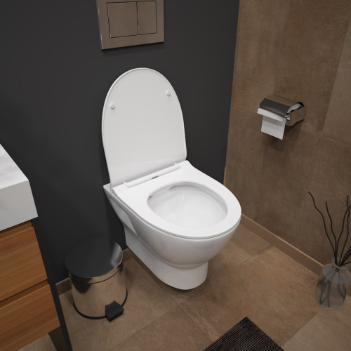 Унитаз подвесной Teymi Ritta T40809 белый с сиденьем микролифт безободковый каскадный смыв - фото 5