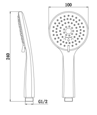 Душевая лейка BelBagno NOVA BB-D1C5 цвет серый