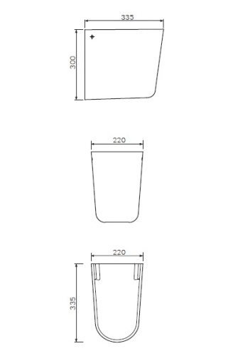 Раковина из сантехнического фарфора Am.Pm Like C804970WH 22х34 подвесная цвет белый глянцевый - фото 3