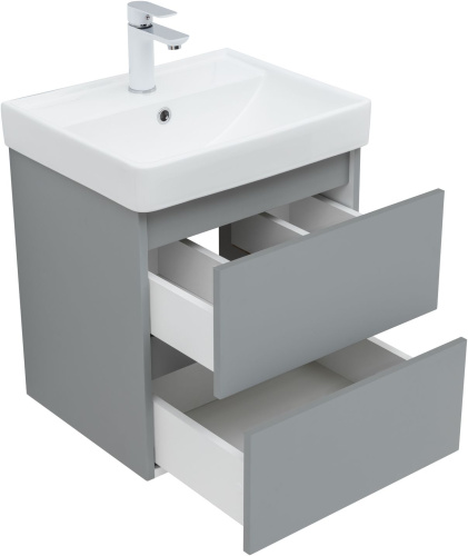 Тумба под раковину Aquanet Вега 2.0 00337958 48х40х50 подвесная цвет зеленый/серый - фото 2