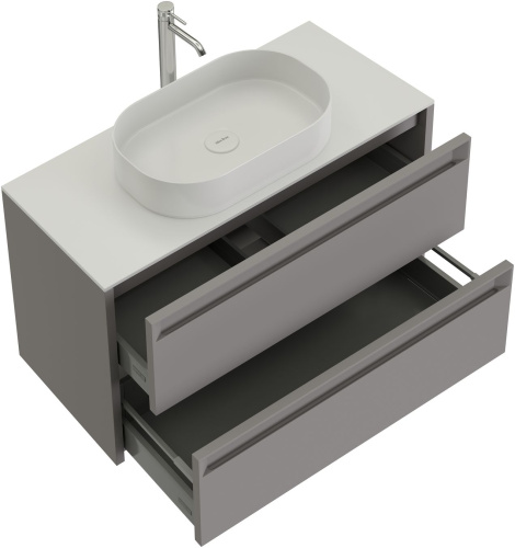 Тумба под раковину Allen Brau Fantasy 2.0 1.11001.PGM 2.0 80х46х62 подвесная цвет серый - фото 2