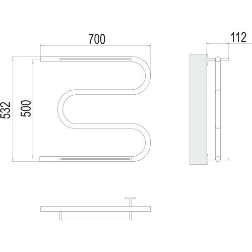 Полотенцесушитель Terminus 4620768880353 70х53 водяной хром - фото 3