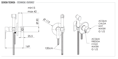 Гигиенический душ со смесителем Remer EY65W хром - фото 2