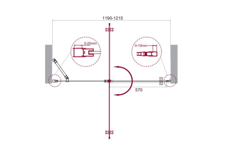 Душевая дверь BelBagno ETNA ETNA-B-12-60/60-C-Cr-90 120х195 стекло прозрачное профиль хром глянцевый - фото 2