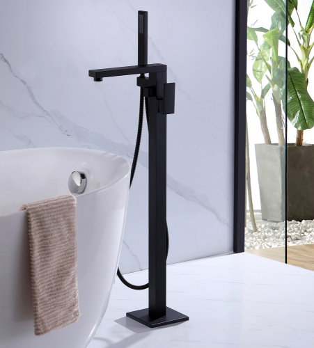 Смеситель ABBER Daheim AF8215B напольный черный матовый - фото 2