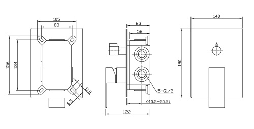 Смеситель BelBagno ROMANO ROM-VDI-CRM встраиваемый в стену хром - фото 2