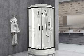 Душевая кабина Royal Bath HK RB90HK1-T-BL Practic 90х90 четверть круга с крышей ориентация универсальная