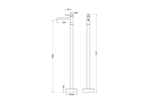 Смеситель Aquatek ЕВРОПА AQ1309MB напольный черный матовый - фото 3