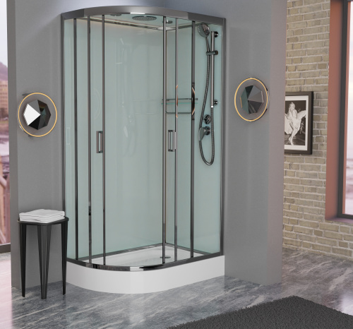 Душевая кабина Frank 165009 100х80 с крышей ориентация правая - фото 2