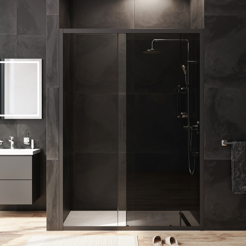 Душевая дверь Am.Pm Gem W90G-140-1-195BG 140х195 стекло прозрачное профиль черный - фото 4