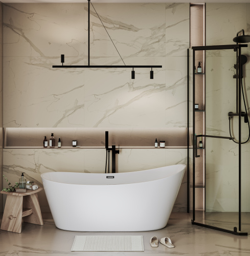 Ванна акриловая Grossman Galaxy GR-2102 170х75 отдельностоящая овальная с каркасом - фото 4