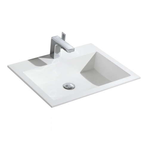 Раковина из искусственного камня Vincea VCB-13600W 60х48 встраиваемая цвет белый 1 отверстие под смеситель