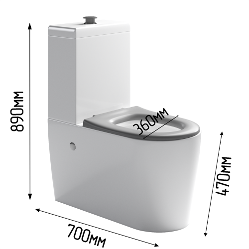 Унитаз напольный с бачком Dstrana 4620 белый без сиденья безободковый каскадный смыв - фото 3