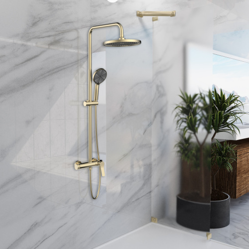 Душевая стойка Vincea Arco VSFS-4AR1BG настенная цвет брашированное золото