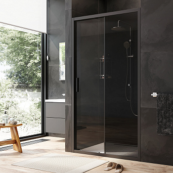 Душевая дверь Am.Pm Gem W90G-110-1-195BG 110х195 стекло прозрачное профиль черный