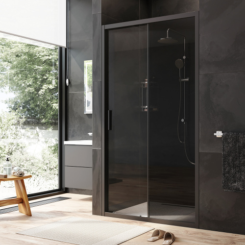 Душевая дверь Am.Pm Gem W90G-110-1-195BG 110х195 стекло прозрачное профиль черный