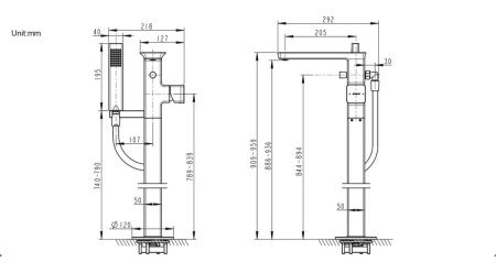 Смеситель Bravat Phillis F656101C-B3-ENG напольный хром