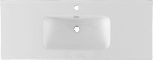 Раковина керамическая Aquanet Flat 00330427 120х47 полувстраиваемая цвет белый 1 отверстие под смеситель - фото 5