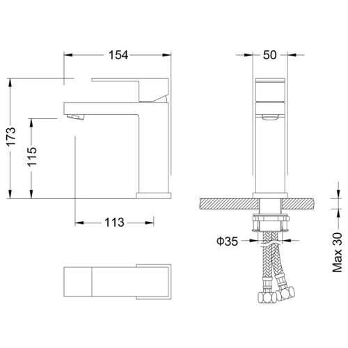 Смеситель Timo Selene 2061/17F на раковину золото матовое - фото 2