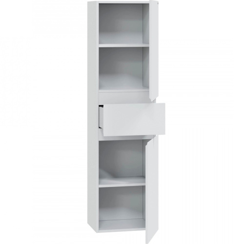 Шкаф-пенал СанТа Марс 700309 40х30х150 подвесной цвет белый - фото 2