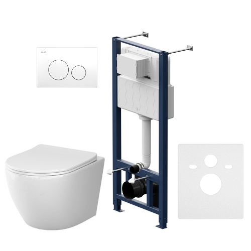 Комплект унитаз с инсталляцией с клавишей смыва Am.Pm Like IS49001.801900 - фото 2