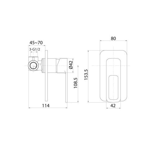 Смеситель для ванны и душа IDDIS Slide SLIBL00i66 встраиваемый в стену черный - фото 2