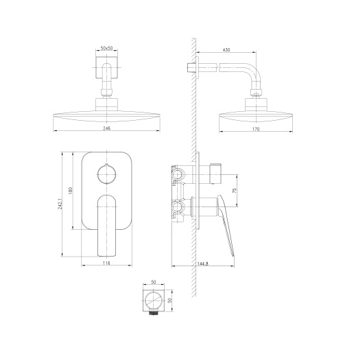 Душевая система LeMark Allegro LM5929CW встраиваемая в стену - фото 2