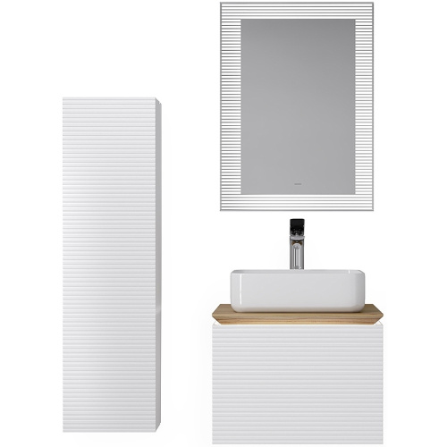 Шкаф-пенал Jorno KARAT Kar.04.130/P/W 33х32х130 подвесной цвет белый - фото 3