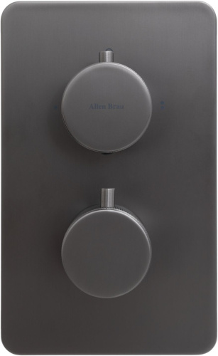 Смеситель для ванны с душем Allen Brau Priority 5.31213-MG встраиваемый в стену серый с термостатом - фото 3