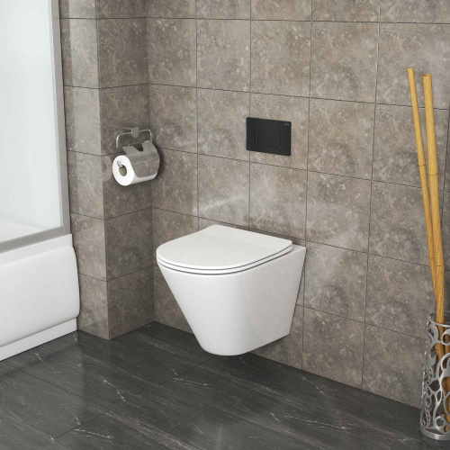 Унитаз подвесной Grossman Санфаянс GR-4477S белый глянцевый с сиденьем микролифт безободковый каскадный смыв - фото 5