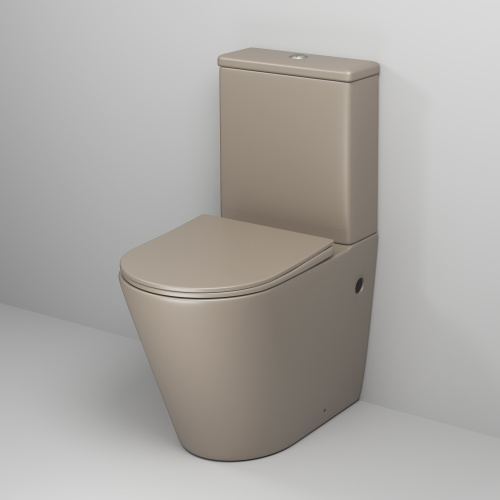 Унитаз напольный с бачком Grossman Color GR-4480BRLMS бежевый матовый с сиденьем безободковый каскадный смыв - фото 2