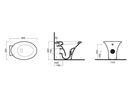 Чаша унитаза приставная Hatria SCULTURE YXZ301 цвет белый без сиденья душевой смыв - фото 3