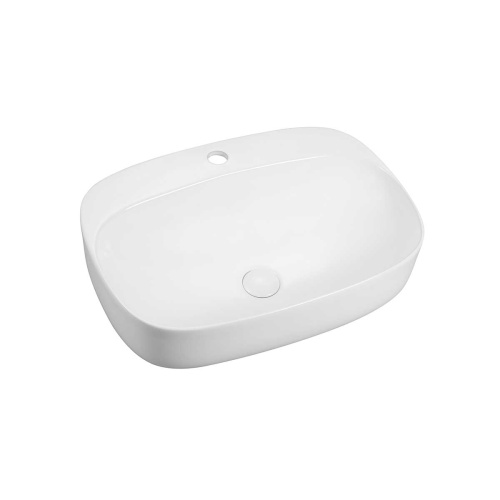 Раковина из сантехнического фарфора Vincea VBS-306 60х42 накладная цвет белый 1 отверстие под смеситель