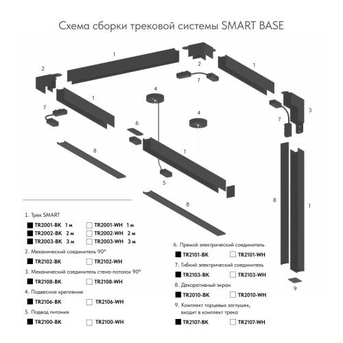 Подвод питания Denkirs Smart (Смарт) TR2100-BK - фото 3