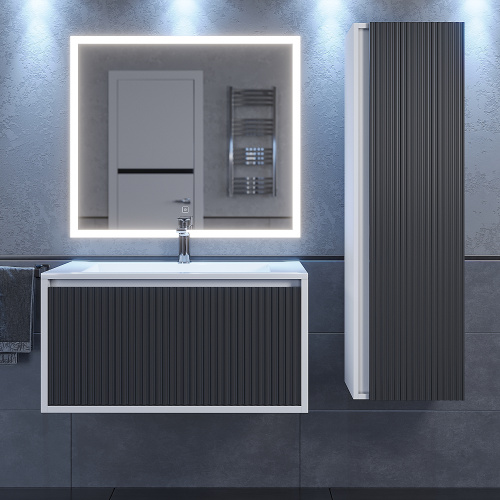 Тумба с раковиной Uperwood Next Premium 3930205166 80х45х42 цвет графит - фото 3