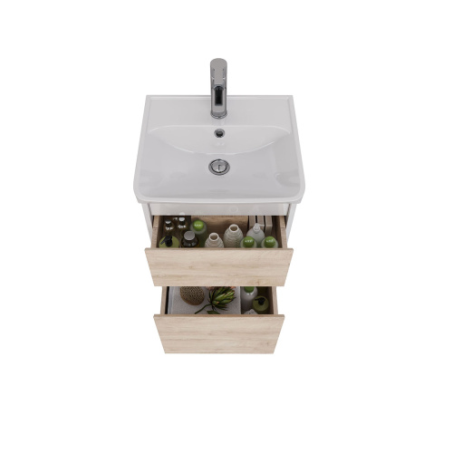 Тумба под раковину LeMark Combi LM03C45T-dub 43х35х65 напольная/подвесная цвет дуб канти/белый - фото 3